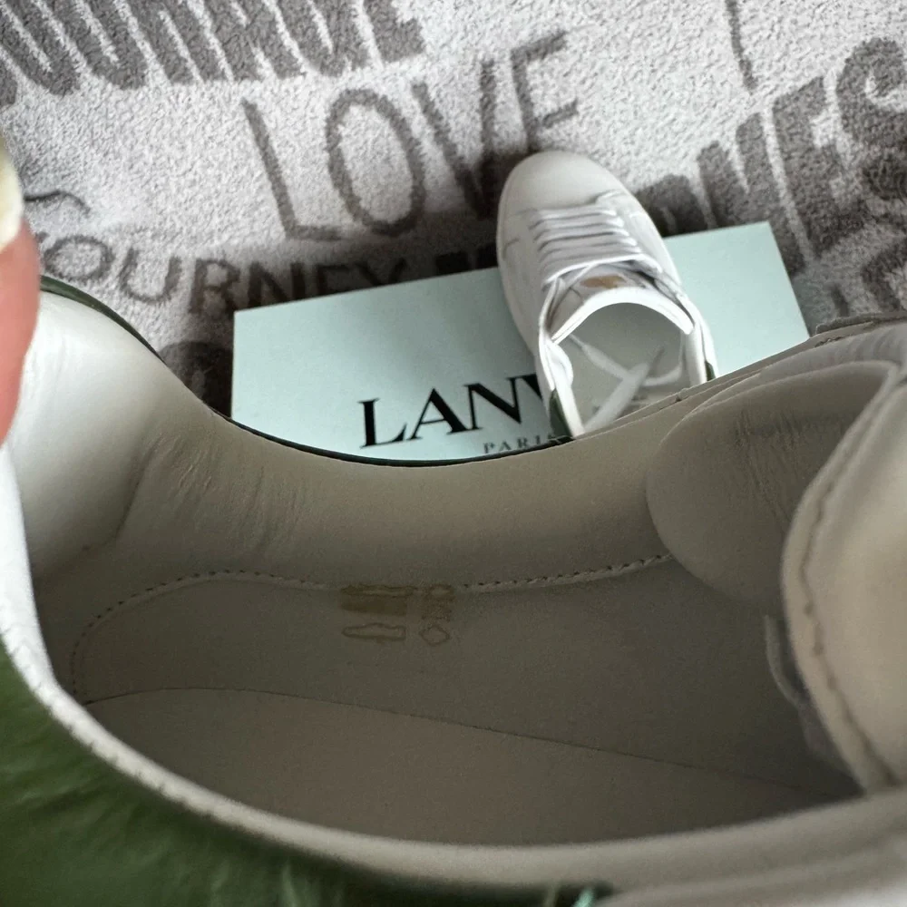 Lanvin DDB0 white dark green sneakers  FM-SKDK0A-GOTE-E23 size 43/10 NWT - Picture 8 of 12